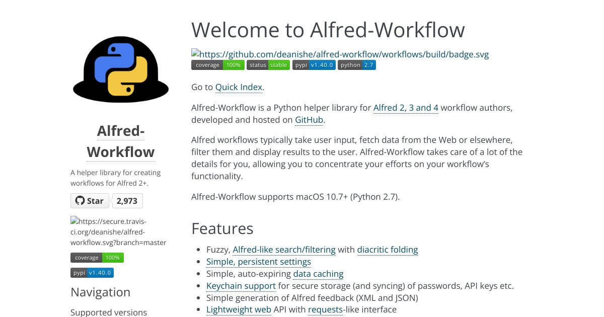 Alfred Workflow